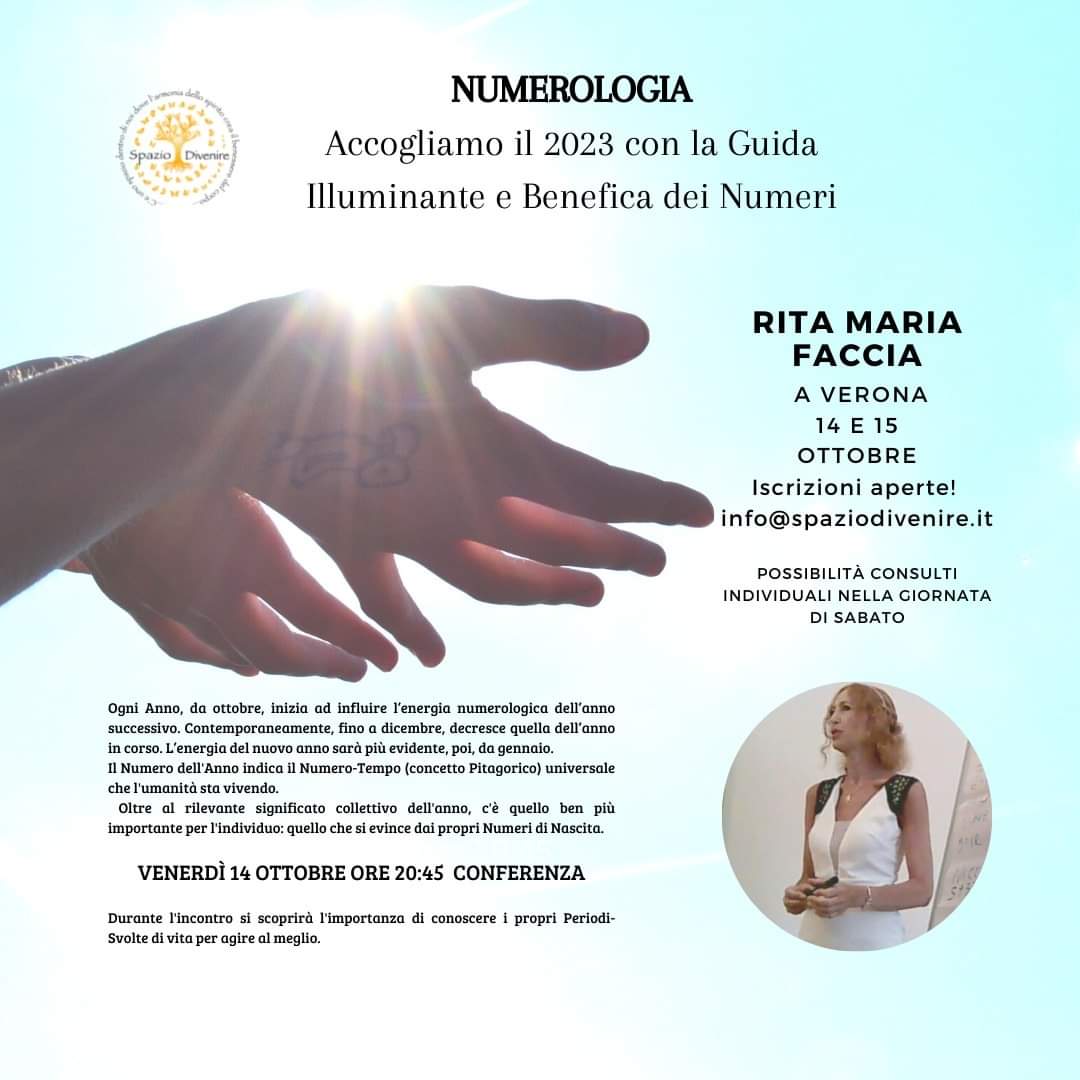 Numerologia – accogliamo il 2023 con la guida illuminante e benefica dei numeri – con Rita Faccia