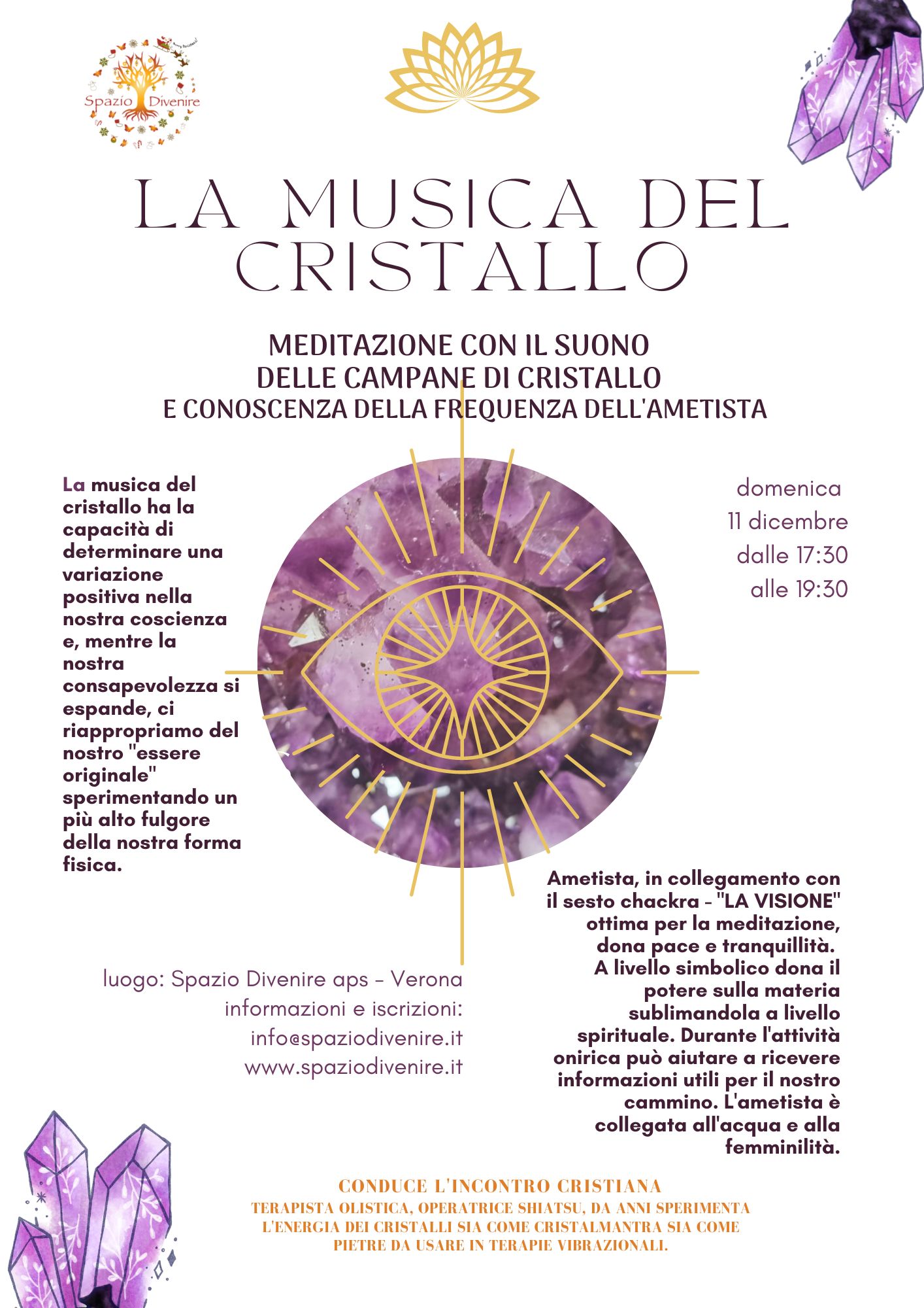 MEDITAZIONE CON IL SUONO<br>DELLE CAMPANE DI CRISTALLO