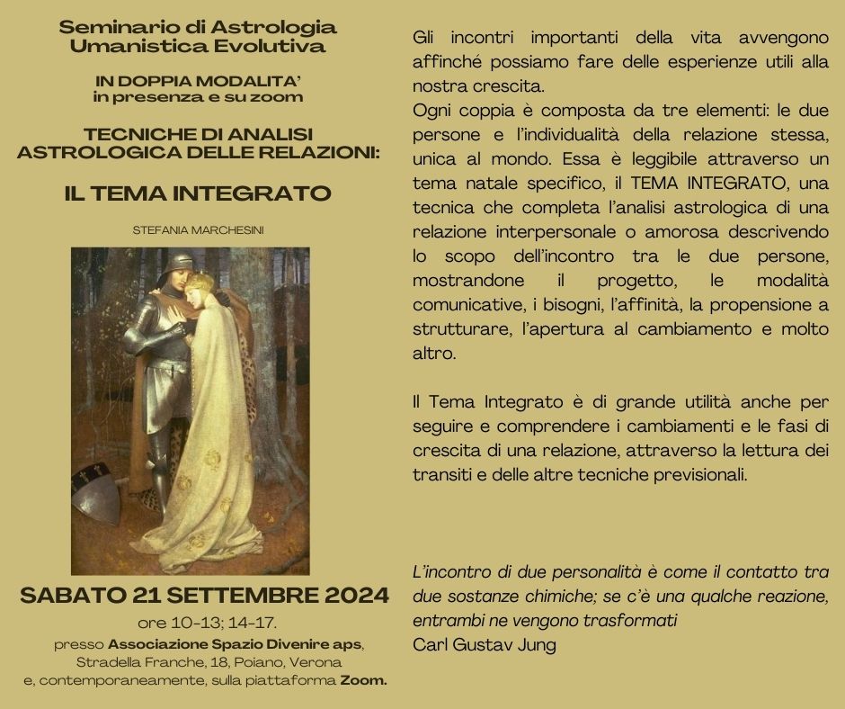 Seminario di Astrologia Umanistica Evolutiva